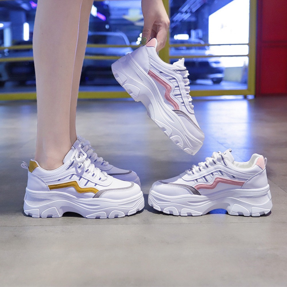 Female Spring New Reflective Heightening Student Platform Shoes